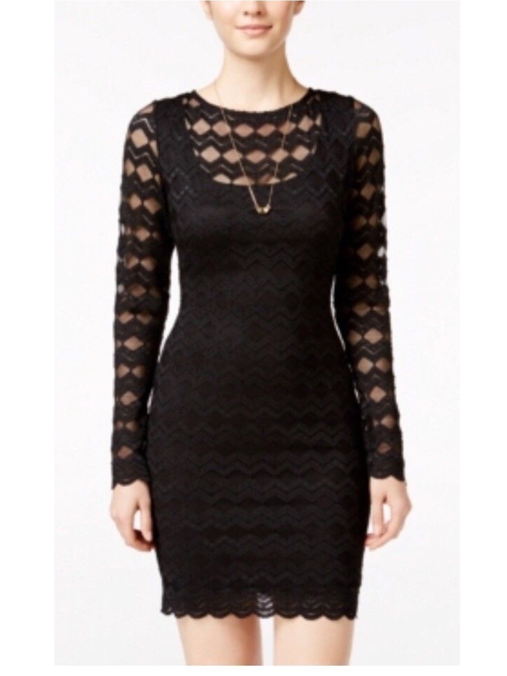 Jump Black Bodycon Lace Mini Dress Size Small